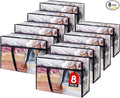 Lifewit 8 Pack Clear Clothes Storage Bags, 60L Plastic Blanket Storage Bag, Vinyl Foldable Moving Bags with Zipper, Closet Organizers and Storage Containers for Bedding, Duvet, Comforter