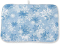 Christmas Dish Drying Mat 18x24 Inch Blue White Snowflake Winter Drying Mat Winter Xmas Holiday Absorbent Dish Drying Pad Dish Rack Drainer Mats for Kitchen Dining Counter