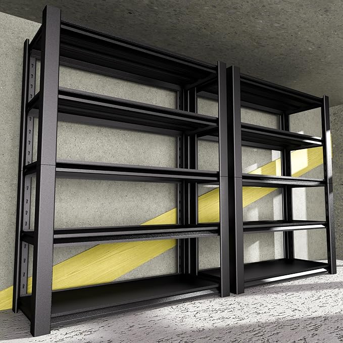 Nexvrtau 5-Tier Heavy Duty Garage Shelving Unit, 3000 LBS Capacity Metal Storage Rack 72" H x 48" W x 20" D, Adjustable Steel Shelves for Garage, Warehouse, Basement, Pantry, Workshop.2 Pack