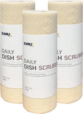 Jumuk Supplies Daily Dish Scrubber Sheet Non-Scratch Household Disposable Cleaning Sponges | Recyclable, Eco-Friendly & Perfect for Kitchen, Home Cleaning and Outdoor Use (3, Beige)