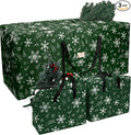 Christmas Tree Storage Bag 7.5 ft (3pc Set), 600D Oxford Tear-proof Xmas Tree Bag, Fits Up to 7 Foot Artificial Trees, Reinforced Handles&Zippered&Durable, Holiday Decoration Storage Bag, Green