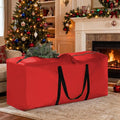 Christmas Tree Storage Bag - Extra Large 420D Tree Storage Holiday Bags for Disassembled Artificial Trees (Fits 9ft-12ft), Waterproof Double Zippers and Durable Handle, 68"L x 30"W x 20"H, Red,1 Pack