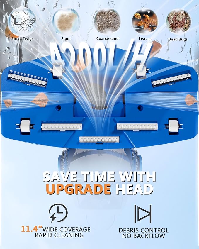 Cordless Handheld Pool Vacuum with Telescopic Pole, Rechargeable Hot Tub SPA Vacuum, 18GPM Powerful Suction, 60Min Runtime, Pools up to 88", Portable Pool Cleaner for Above Ground/Inground Pools