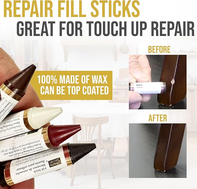Trade Secret Complete Wood Furniture & Floor Restoration Kit - Scratch Repair and Polish System for Light and Dark Surfaces with Microfiber Cloth