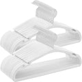 SONGMICS Velvet Hangers 50 Pack, Non-Slip Clothes Hangers, 17 x 8.3 Inches, Coat Hangers with Wide Shoulder Notches, Pants Bar, 360° Swivel Hook, Space-Saving, for Closet, Cloud White UCRF039W01