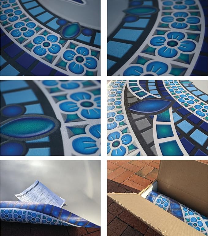Skip's Garage Custom Monogram Decorative Pool Art - Mosaic Pool Art - Choose Your Size & Personalization - Easy Drop-in Installation
