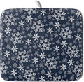 Christmas Dish Drying Mat for Kitchen Counter 18x16 Inch Xmas Snowflake Drying Mat with Absorbent Reversible Microfiber Blue Dish Drainer Mats Rack Pad for Coffee Countertop Protector