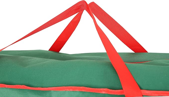 Sattiyrch Christmas Tree Storage Bag,Fits Up to 9 ft Tall Artificial Tree,Heavy Duty 600D Canvas Green Christmas Tree Storage Container with Sleek Dual Zipper and Durable Handles,65" x 23" x 23"