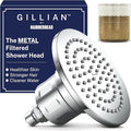 Gillian™ by HammerHead High Pressure Shower Head with Filter – Genuine KDF-55 Metal Hard Water Filtering Shower Head, Healthier Skin & Hair – 6-Inch Rainfall Shower Head with Filters, Chrome