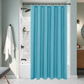 Biscaynebay Hotel Quality Extra Long Fabric Shower Liners 72" Width by 84" Length, Blue Water Resistant Bathroom Curtains Rust Resistant Grommets & Weighted Bottom Hem Machine Washable
