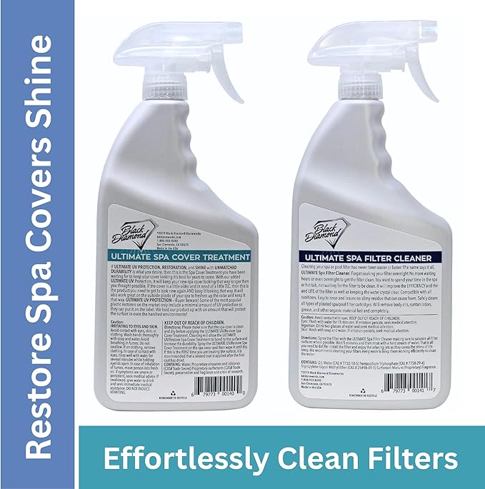 Ultimate UV/Restore Spa & Hot Tub Cover Cleaner and Protectant Treatment. Conditioner for Vinyl Cover Conditioner Spray Restores Your Cover to Look New. Simply Easy to Use (Combo)