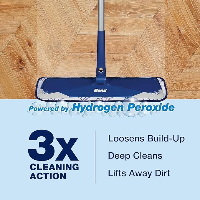 Bona PowerPlus Hardwood Floor Deep Cleaner Spray - 32 fl oz - Refillable - Oxygenated Formula and Residue-Free Floor Cleaning Solution - for Wood Floors
