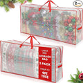 2 Pack Extra Large Christmas Tree Storage Bag 9 ft Artificial Tree, 126gallon Heavy Duty Moving Bag 65" Waterproof Clear Oversized Box with Handle Label Pocket for Camping College (Red)