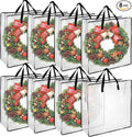 8 Pack Wreath Storage Container 24 Inch, Wreath Storage Bag, Clear Plastic Wreath Storage Container with Sturdy Handles for Xmas Holiday Wreaths, Pillow & Blanket