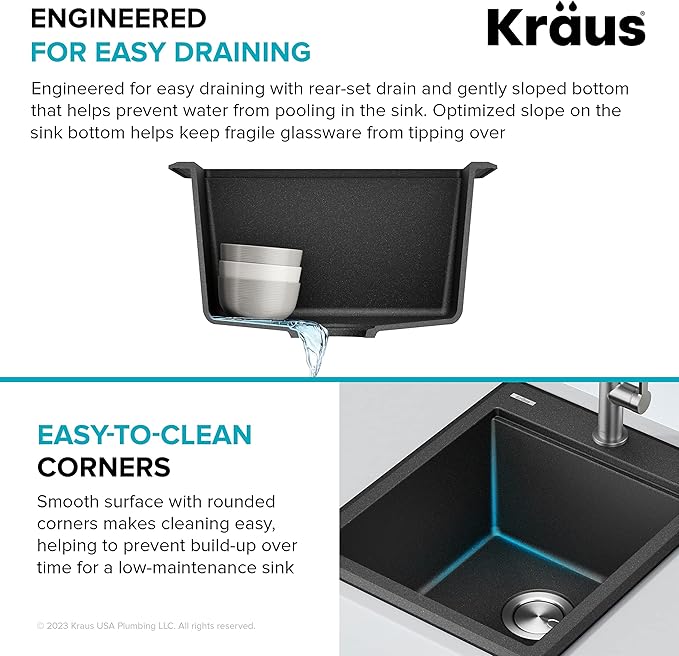 KRAUS Bellucci 18-inch Granite Workstation Drop In Top Mount Single Bowl Kitchen Sink in Metallic Grey with Accessories, KGTW12-18MGR