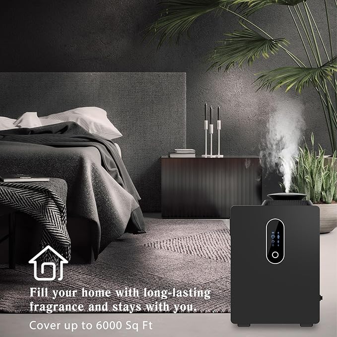 2026 Upgraded HVAC Scent Diffuser Machine, WiFi Control, Coverage 6000 Sq.Ft, Scent Air Machine for Home 1000ML, Waterless Cold Air Aromatherapy Essential Oil Hotel Scent Diffuser for Large Room