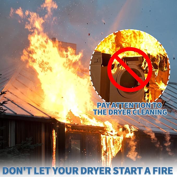 Bluesea 7 Pieces 12 Feet Dryer Vent Cleaner Kit, Reinforced Nylon Dryer Vent Cleaning Kit, Durable Dryer Vent Brush Vacuum Attachment with Flexible Lint Trap Brush, Vacuum & Dryer Adapters