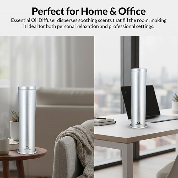 CA-1200 Silver Diffuser w/Fragrance- Aromatherapy Diffuser - Essential Oil Fragrance Diffuser - Smartphone Control - Timer - Adjustable Mist Intensity - Perfect for Home & Office
