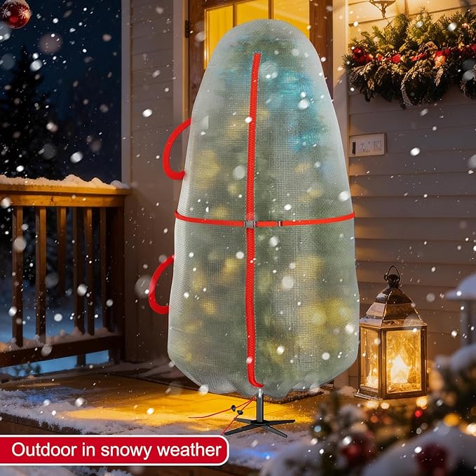 Upright Christmas Tree Bag for 6-6.5 Foot Tree, Heavy Duty Storage Bag for Artificial Xmas Tree, PE Material Waterproof Tear-Resistant Tree Cover with Reinforced Handles, Stand Up Storage Solution