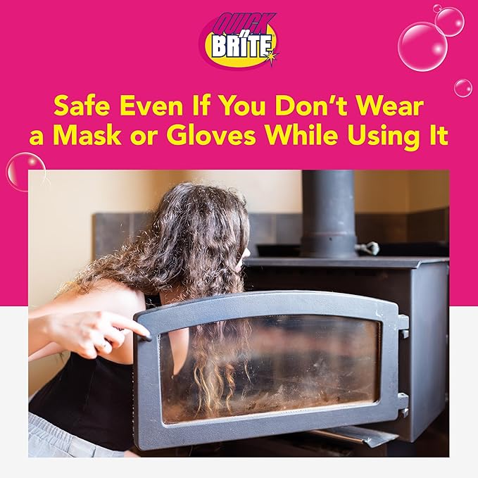 Quick 'n Brite Fireplace Gel Cleaner for Brick, Stone, Rock, Tile, and Marble, Nonabrasive Fireplace Cleaner, Made in the USA, 16 oz (Pack of 2)