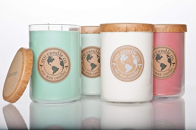 ECO CANDLE CO. Recycled Candle, Sleigh Ride, 26 oz. Double Wick - Scents of Pine & Orange - 100% Soy Wax, No Lead, Kraft Label & Antiqued Pewter Lid, Hand Poured, Phthalate Free, Midwest Soybeans