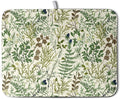 Sage Green Botanical Floral Dish Drying Mat for Kitchen Counter Vintage Herbs Fern Leaves Plant Drying Mats Absorbent Microfiber Dishes Drainer Mats Washable Dish Draining Pad Extra Large 18"x24"