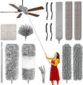 MimAuto Professional 14-in-1 Cleaning System with 100-inch Pole, 4 Duster Heads, Flat & Cobweb Tools for Ceiling to Floor