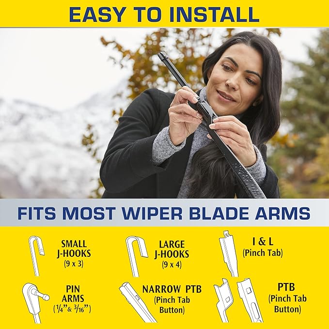 Rain-X 5079280-2 Latitude 2-In-1 Water Repellent Wiper Blades, 24 Inch Windshield Wipers (Pack Of 1), Automotive Replacement Windshield Wiper Blades With Patented Water Repellency Formula