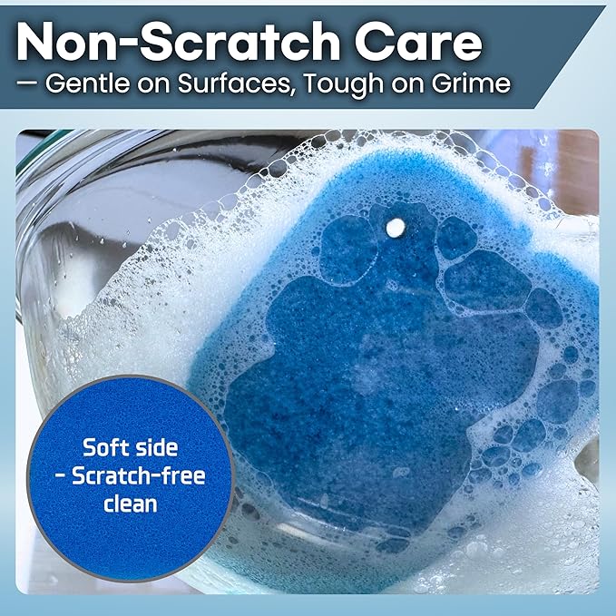 Ohsoborn 5 Pack Multipurpose Dual Sided Triple Layer Dish Sponges Kitchen | Boil Safe Scratch Free Odor Resistant Extra Durable | Flexible and Durable Design for Long Lasting Use (5, Whale)