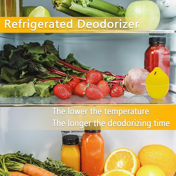 WeelenkEco Refrigerator Deodorizer – More Effective Than Baking Soda, Effectively removes stubborn refrigerator odors, Natural Gel (4 Pcs/Lemon Flavor)