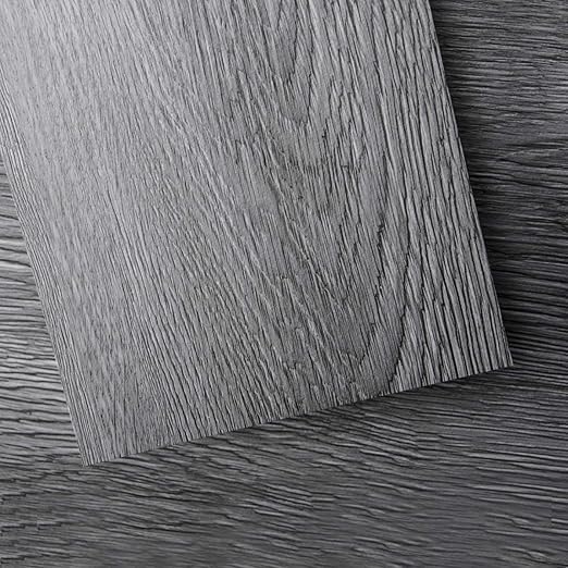 Art3d Peel and Stick Floor Tile Vinyl Wood Plank 12-Pack 18 Sq.Ft, Deep Gray, Rigid Surface Hard Core Easy DIY Self-Adhesive Flooring