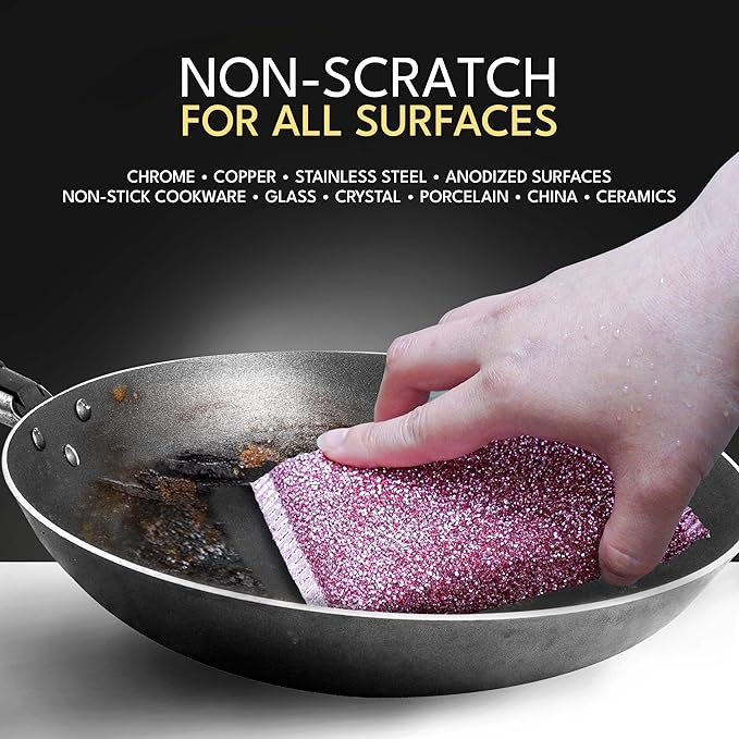 Dish Sponges for Kitchen (6 Pcs Pack) - Non Scratch Scrubbers for Cleaning Dishes - Reusable Dish Sponge Scrub Pads for Dishwashing & Washing - Household Scrubber Supplies & Tool for Pots, Pans, Sink