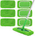 ZHAYAO 6Pcs Reusable Microfiber Mop Pads Compatible with Swiffer Sweeper, Wet and Dry Flat mop Cover, Replacement Sweeping Mopping pad Refills for Surface/Hardwood Floor Cleaning