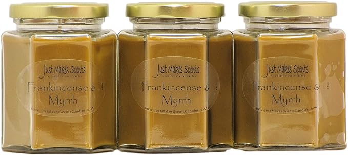 3 Pack - Frankincense & Myrrh Scented Blended Soy Candle (8 oz)