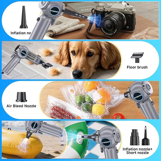 LOQFGDW Handheld Car Vacuum Portable Cordless（Equipped with a one-Touch Window Breaker and Seatbelt Cutter ） Car Vacuum Cleaner with 25000Pa Ultra-Strong Suction,Design for Drivers (Silver Gray)