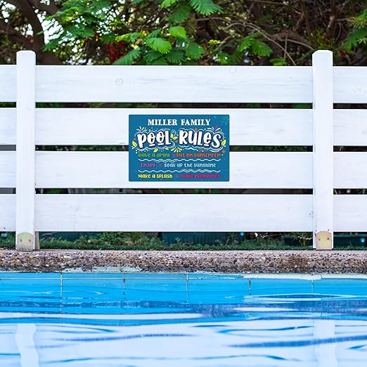 Custom Pool Sign, Pool Rules Make Memories for Pool Decor Sign, 12x18 Inches, Rust Free .063 Aluminum, Fade Resistant, Made in USA by Sigo Signs