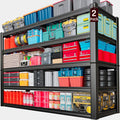 SKZNSA 68" Wide Heavy Duty Garage Shelving Units, 5-Tier Deep Storage Shelves,Black Metal Garage Shelves,Steel Shelf,Large Storage Rack,Industrial Shelving for Shop, 68" W x 24" D x 84" H,2 Pack