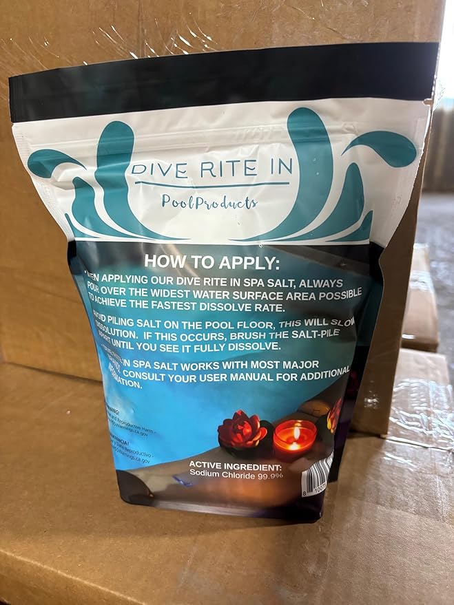 Dive Rite in Hot Tub and Spa Salt for All Salt Water Systems Including Hotspring, Jacuzzi, Caldera, and Chloromatic (4 Pounds)