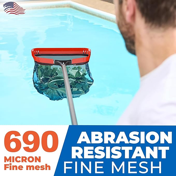 ProTuff PRO Ultimate Silt & Leaf Rake Bundle - 490 Promise Unlimited & Unconditional Replacements - 2-Items: 19" Medium & 17" Fine Mesh Pool Cleaner for Sand, Silt, Pollen, Leaves & Twigs