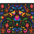 Mexican Dish Drying Mat for Kitchen Counter Mexican Flower Decorative Dish Drainer Rack Mats 16x18 Inch Absorbent Reversible Drying Pad Black