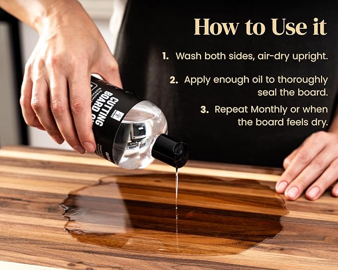 Mevell Food Grade Mineral Oil for Wood Cutting Board - 16oz, Food Safe USP Certified Cutting Board Oil & Butcher Block Conditioner for Bamboo Boards, Marble, Soapstone, Stainless Steel, Made in USA