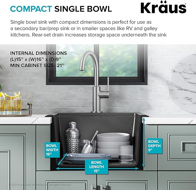 KRAUS Bellucci 18-inch Granite Workstation Drop In Top Mount Single Bowl Kitchen Sink in Metallic Grey with Accessories, KGTW12-18MGR