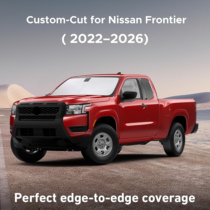 EcoNour Windshield Sun Shade for Nissan Frontier 2022–2023 2024 2025 2026 Sun Visor for Front Windshield & Window Sunshade Cover, UV Heat Blocker & Protector, Car Accessories