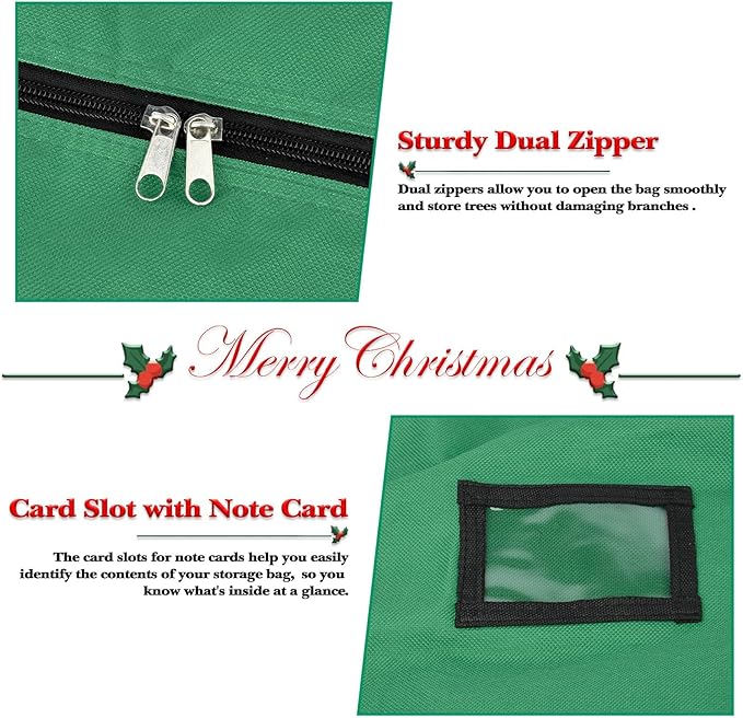 Christmas Tree Storage Bag Waterproof for Up to 11 Ft Artificial Trees, Heavy-Duty Tree Storage Bag with Handles & Zipper for Christmas Decor Storage and Protection