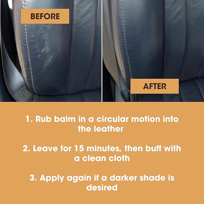 The Original Leather Recoloring Balm by Furniture Clinic - Cream Leather Dye for Furniture, Couches & Car Seats - Restore Scratched, Faded, & Damaged Surfaces