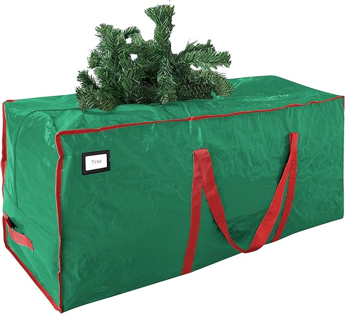 Cosy Family 9 ft Christmas Tree Storage Bag - Durable Heavy Duty Extra Large Artificial Xmas Holiday Tree Bag with Reinforced Handles and Dual Zippers Wide Opening - Green