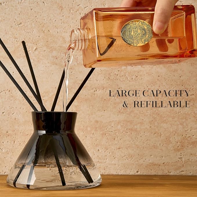 M&SENSE 10.14 oz Large Reed Diffuser Set | Midsummer Evening Scent Oil Diffuser with Sticks |Hotel Collection Non-Toxic Essential Oil |for Bedroom Bathroom Living Room