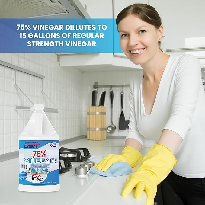 Pure Vinegar - Industrial Cleaning Vinegar - 1 Gallon Concentrated Cleaner (75% 1 Gallon)