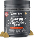 Zesty Paws Vet Strength Dog Allergy Relief Chews, Dog Probiotics for Itchy Skin and Ears, Smoked Cheese, 90ct