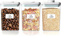Kahyeets Airtight Food Storage Containers with Lids Pop Up Containers Pasta Organizer for Kitchen Pantry Cereal Snack Flour Sugar Coffee (3pc 1200ml / 1.26qt)